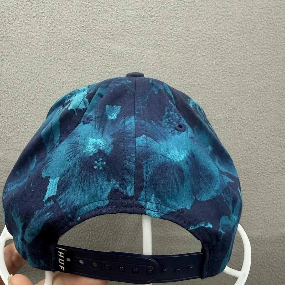 HUF Hat Cap Snap Back Mens One Size Blue Floral Cotton Twill USA Skatewear